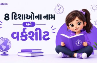 8 દિશાઓના નામ અને વર્કશીટ | All Directions Name in Gujarati and English